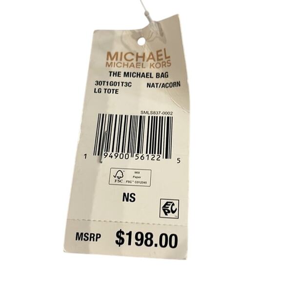 Michael Kors The Michael Bag Large Tote Natural Acorn Pride Logo - Picture 6 of 6